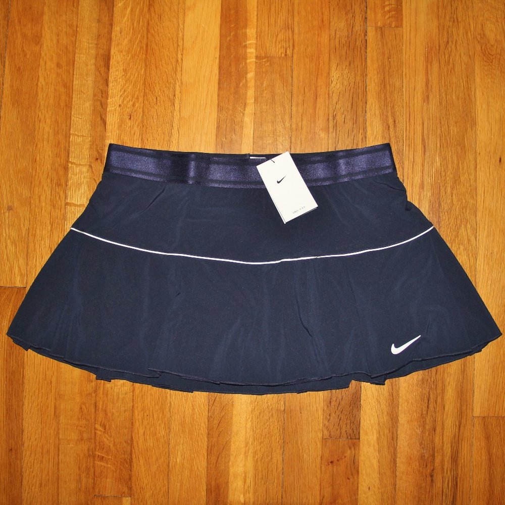 Nike Dri-Fit Essential Victory Tennis Skirt Womens XL Navy Blue White
